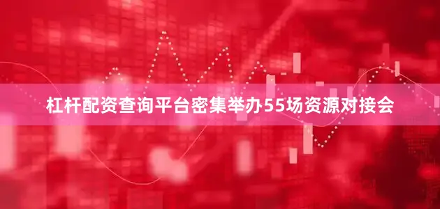 杠杆配资查询平台密集举办55场资源对接会